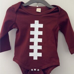 Burgundy Long Sleeve Baby Onesie